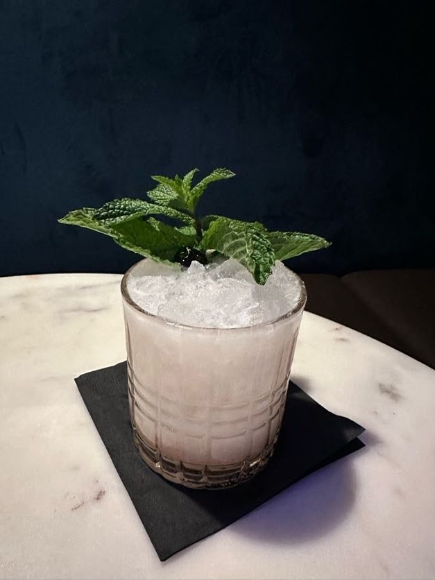 cocktail with mint garnish