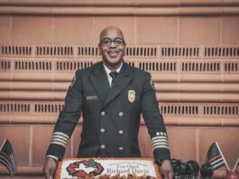 Chief Davis with cake