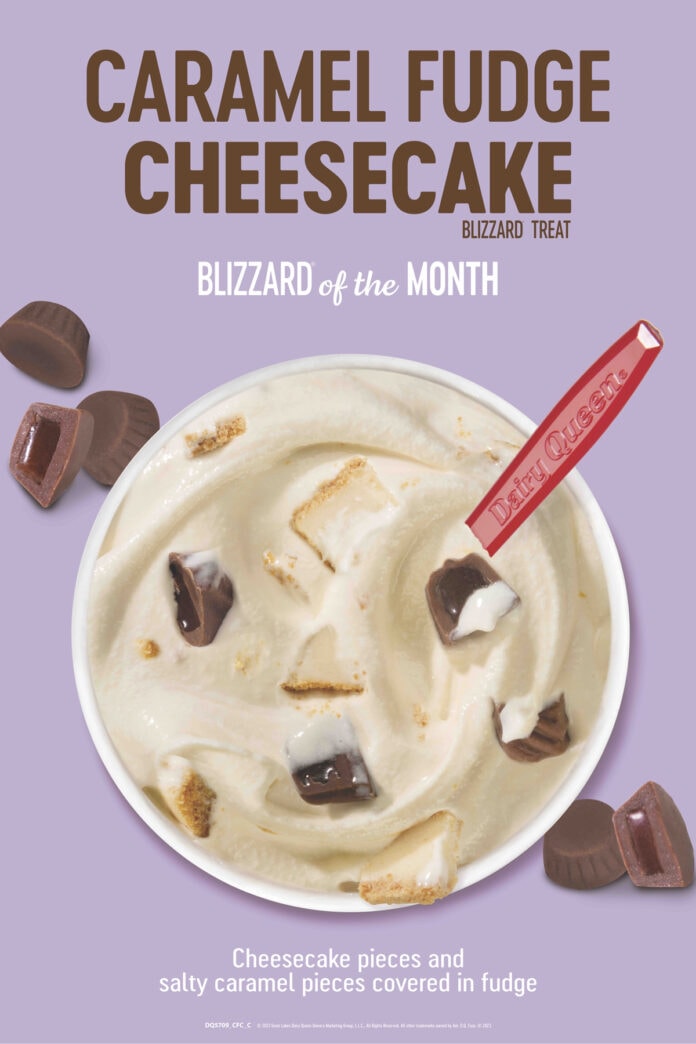 Caramel Fudge Cheesecake Is The Featured Blizzard of The Month In