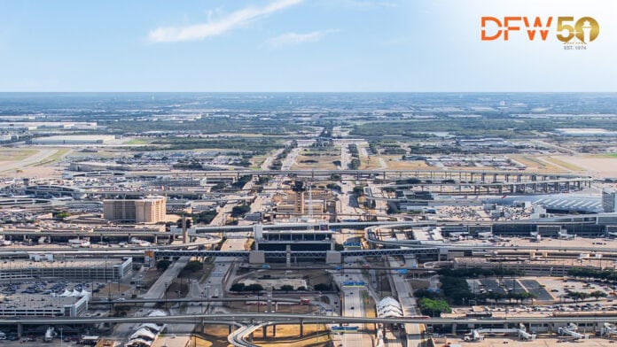 aerial view of DFW airport