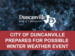 City of Duncanville logo on sark blue background with text
