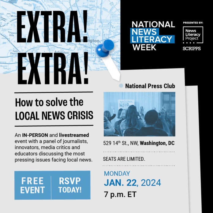 graphic with text for national news literacy week