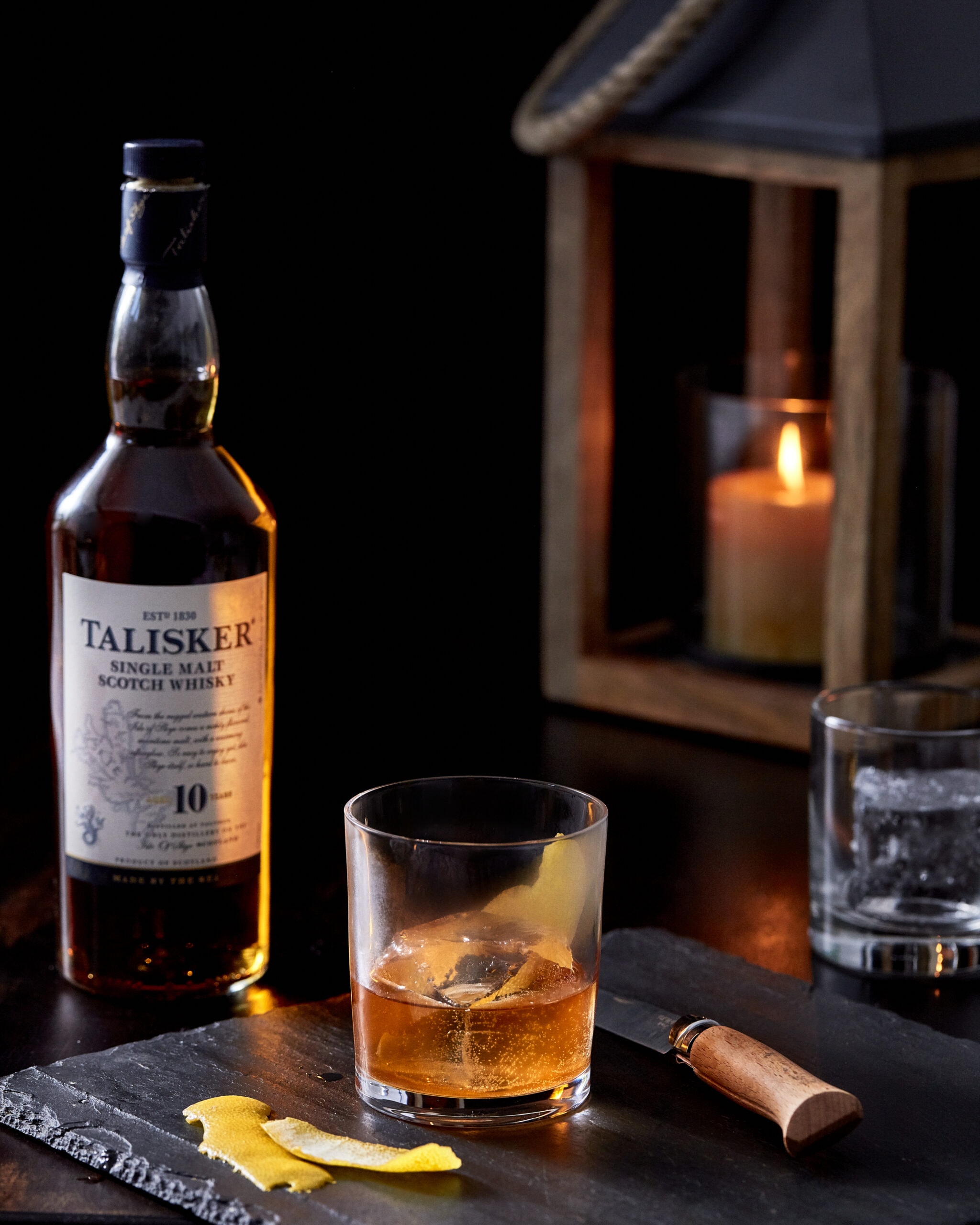 old fashioned with Talisker bottle