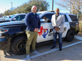Matthew Stogner with Robert Brown in front of Duncanville PD SUV