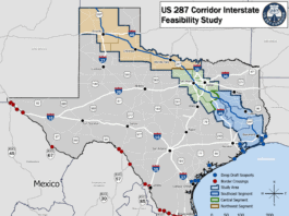 287 corridor Texas map