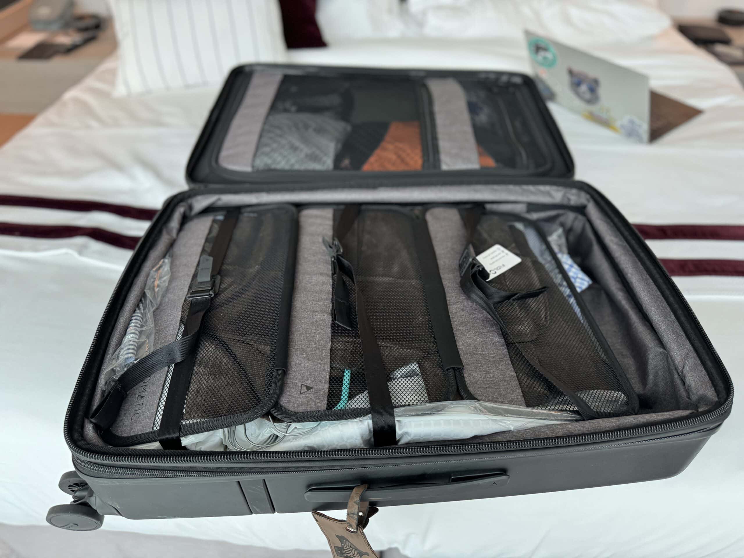 interior of large suitcase