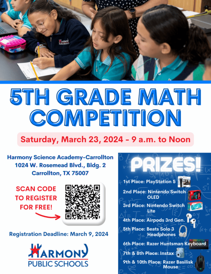 poster for 5th grade math competition