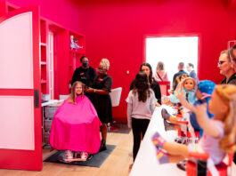 girl in salon chair