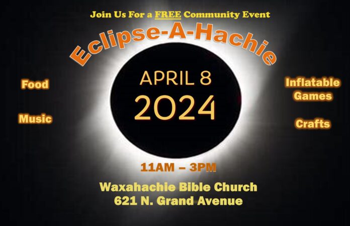 graphic for total eclipse in Waxahachie