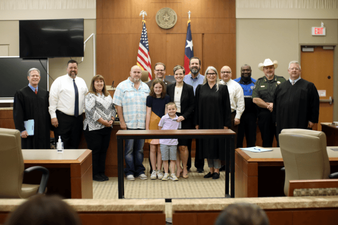 Courtroom with group of people