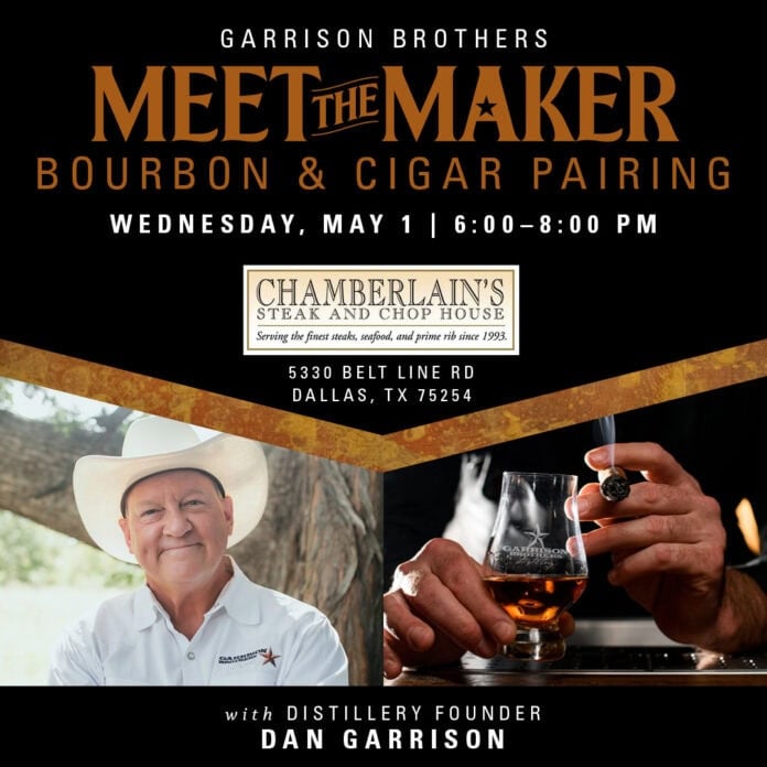 Flyer for Garrison Brothers cigar event