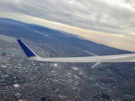 plane wing in air