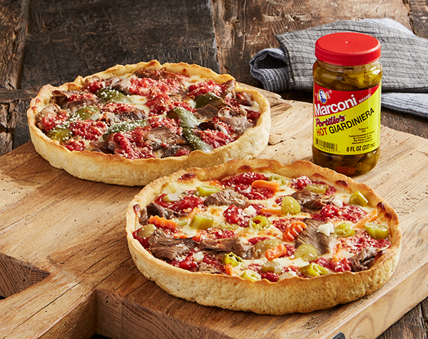 deep dish pizzas