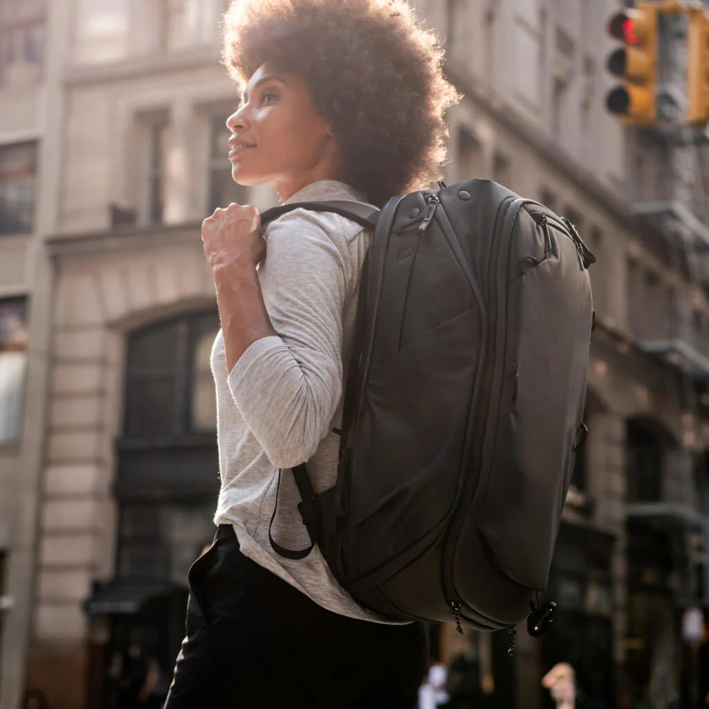 lady with backpack