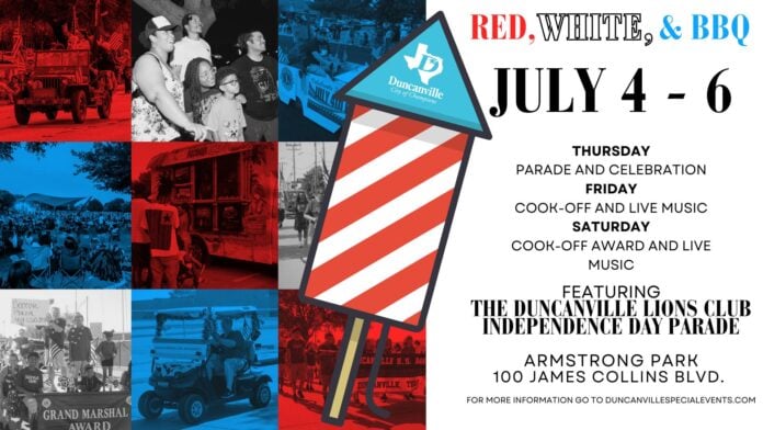 Duncanville Red White and BBQ flyer