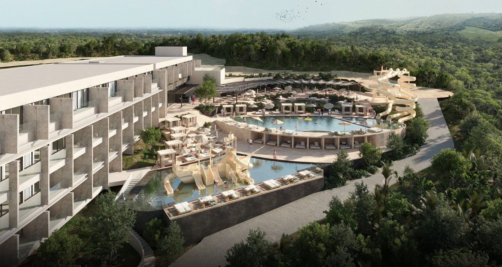 rendering of waterpark at Dreams Bahia Mita Surf & Spa 