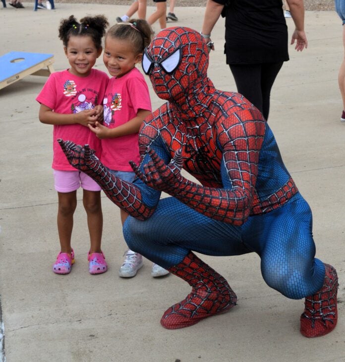 Anatasia and Ava met Spiderman