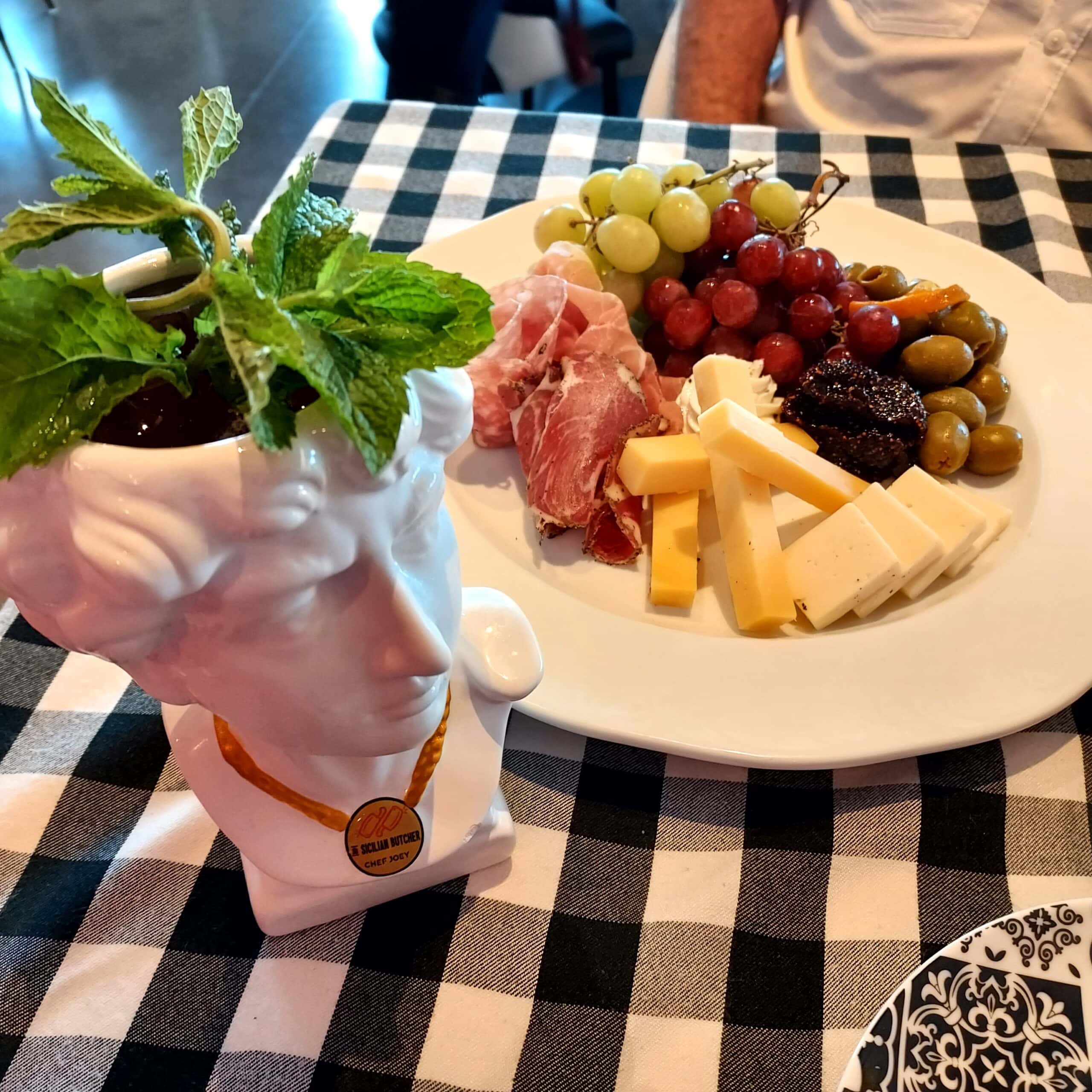 Sicilian Butcher Statue of David with fruit plate