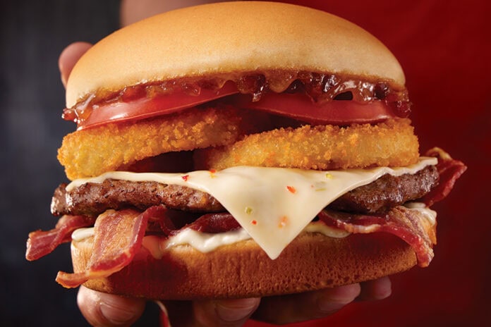 cheeseburger with onion rings
