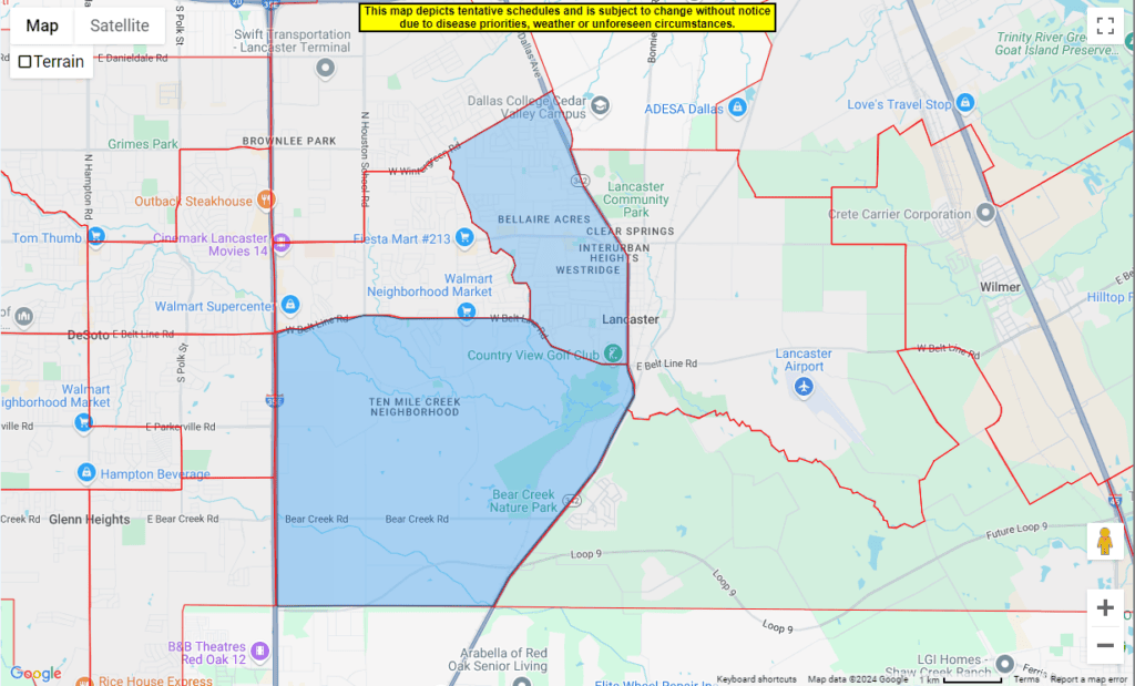 map of Lancaster tx