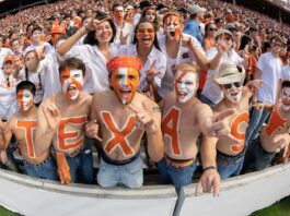 Texas fans at TX/OU game