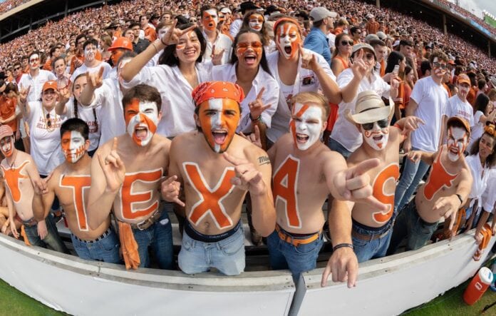 Texas fans at TX/OU game