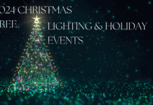 Best Southwest Christmas Tree Lightings and Holiday Fun Christmas tree with lights and text