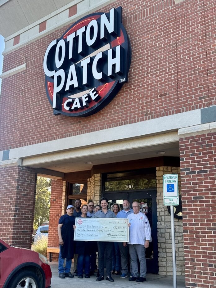 Cotton Patch donates check