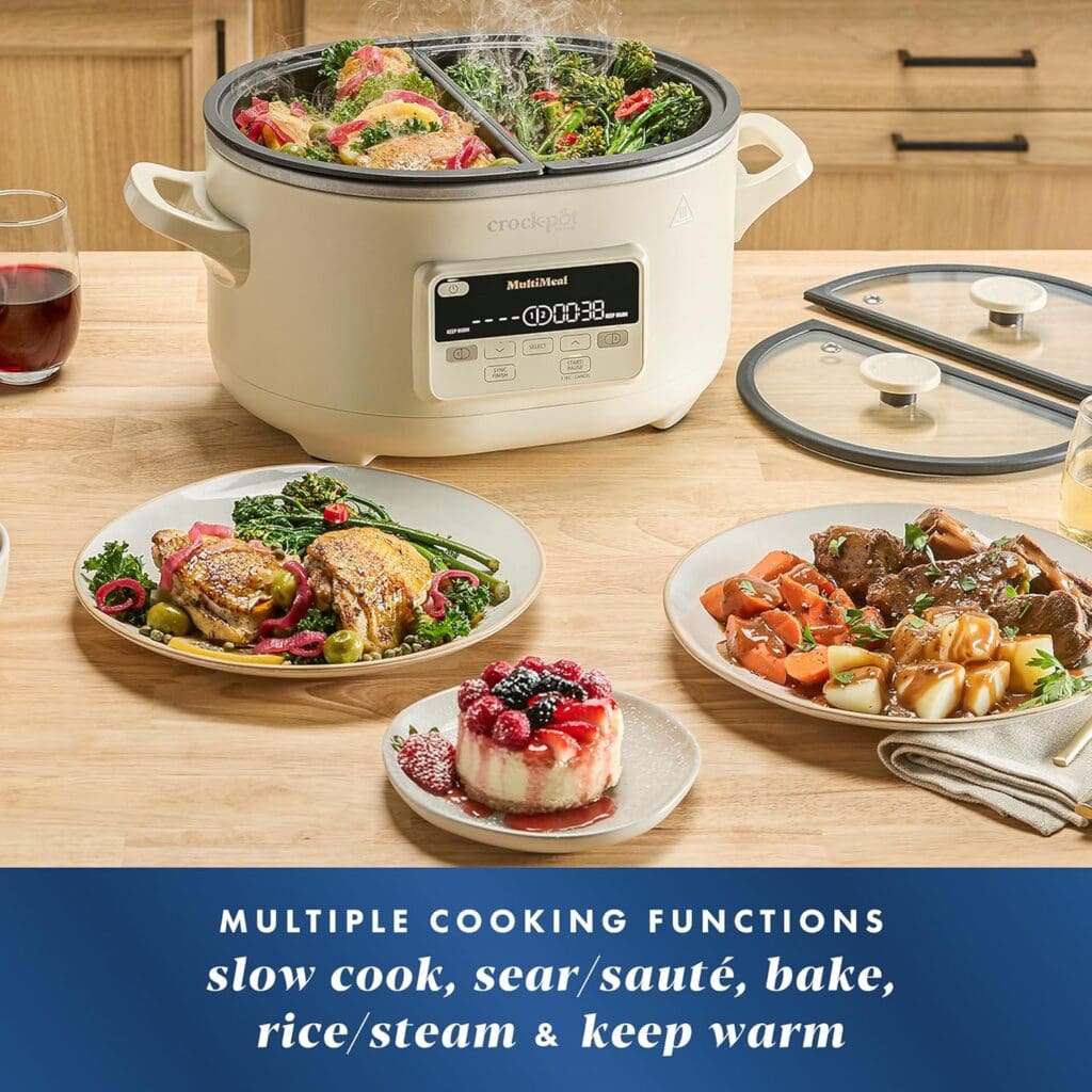 multi crockpot with food