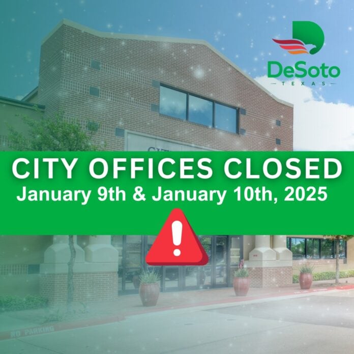 DeSoto city offices closed graphic