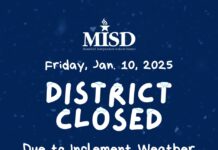 DFW Area School Closures January 10, 2025 district closed text