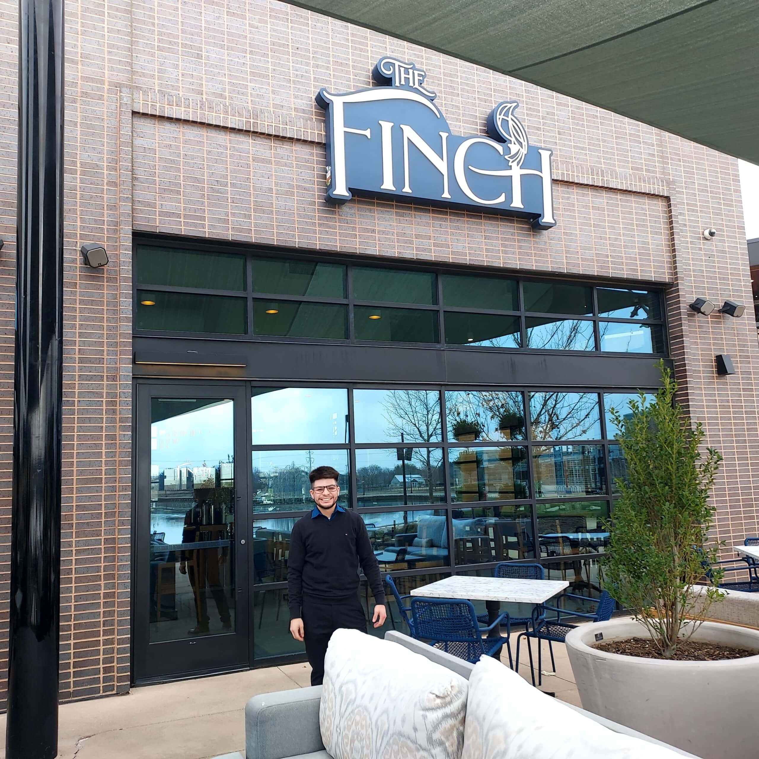 The Finch manager on patio