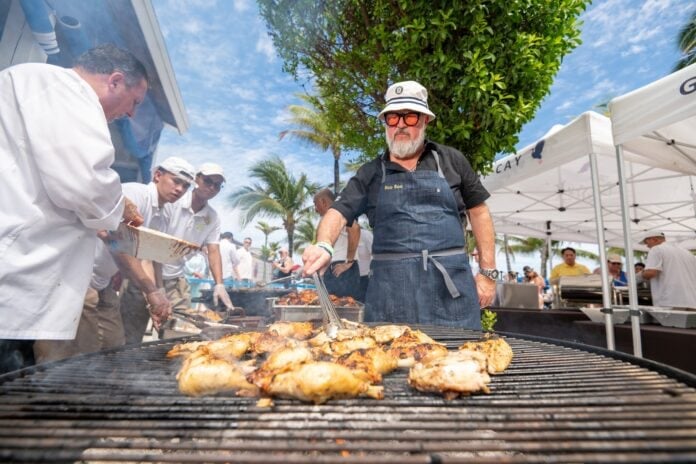 Andrew Zimmerman over grill