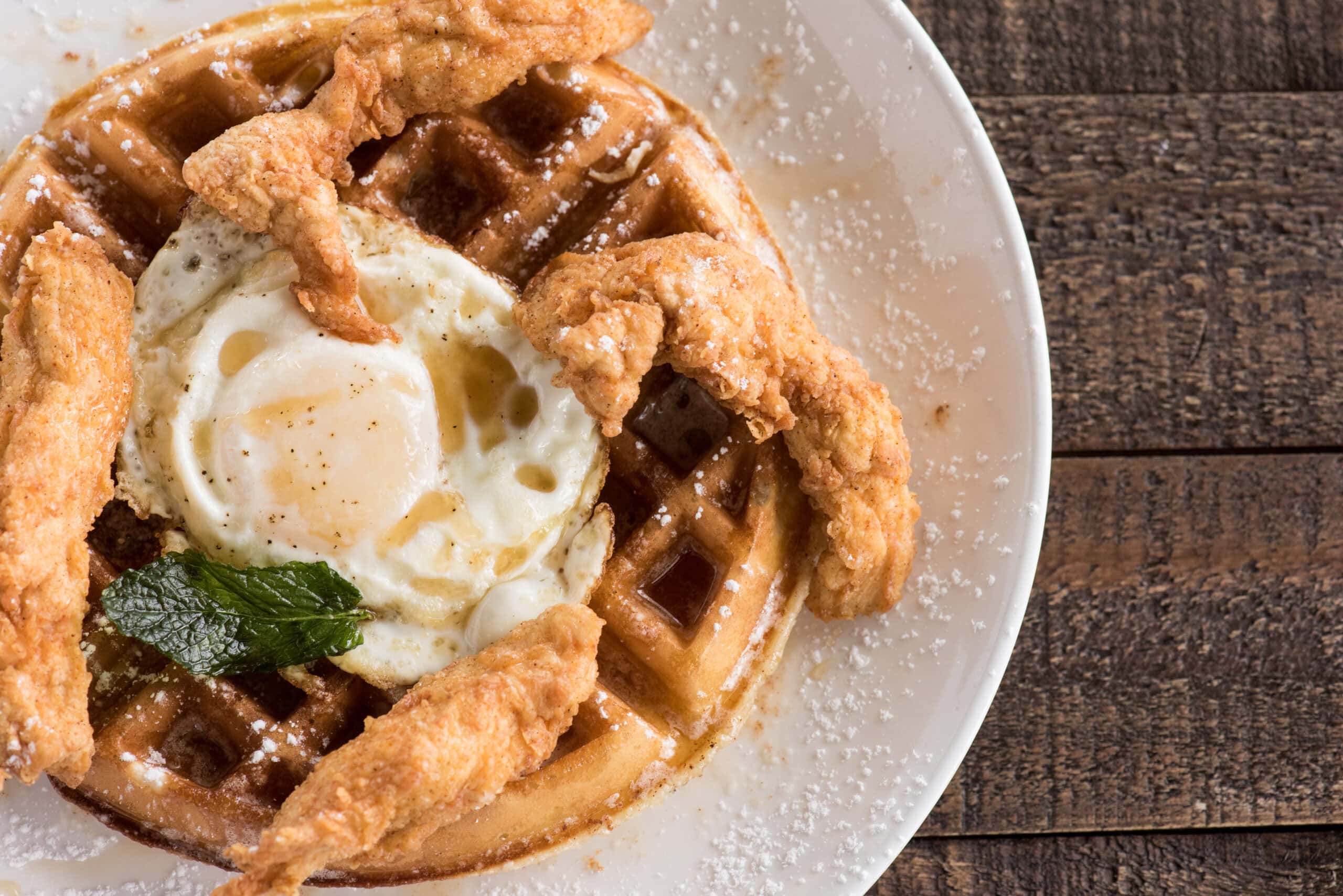 Chicken and waffle for Mother's Day brunch
