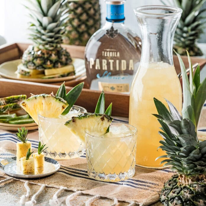 Caballero cocktail with pineapples