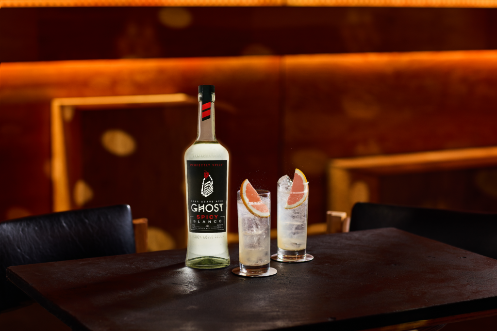 Ghost tequila and paloma cocktail