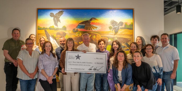 gb-presents-donation-to-tpwf-may-1-2025 Garrison Brothers with check presentatiob