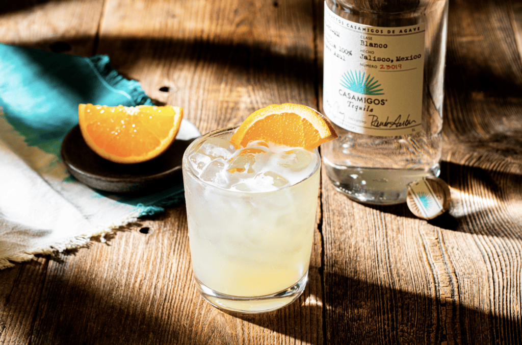 margarita garnished with orange