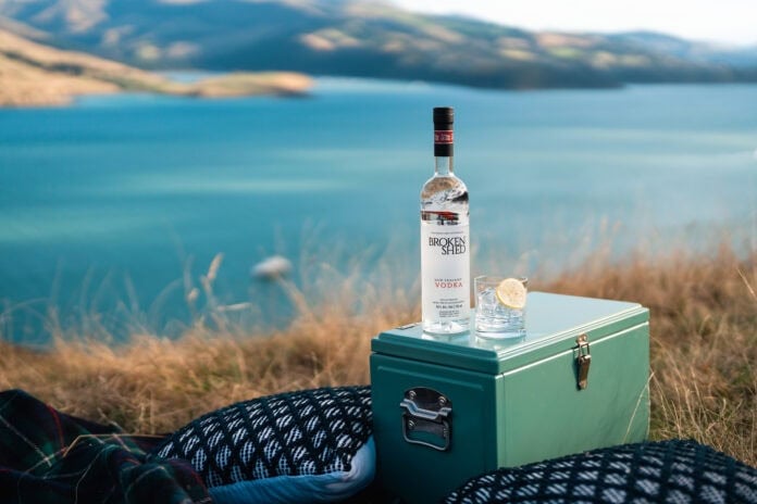 broken shed vodka bottle