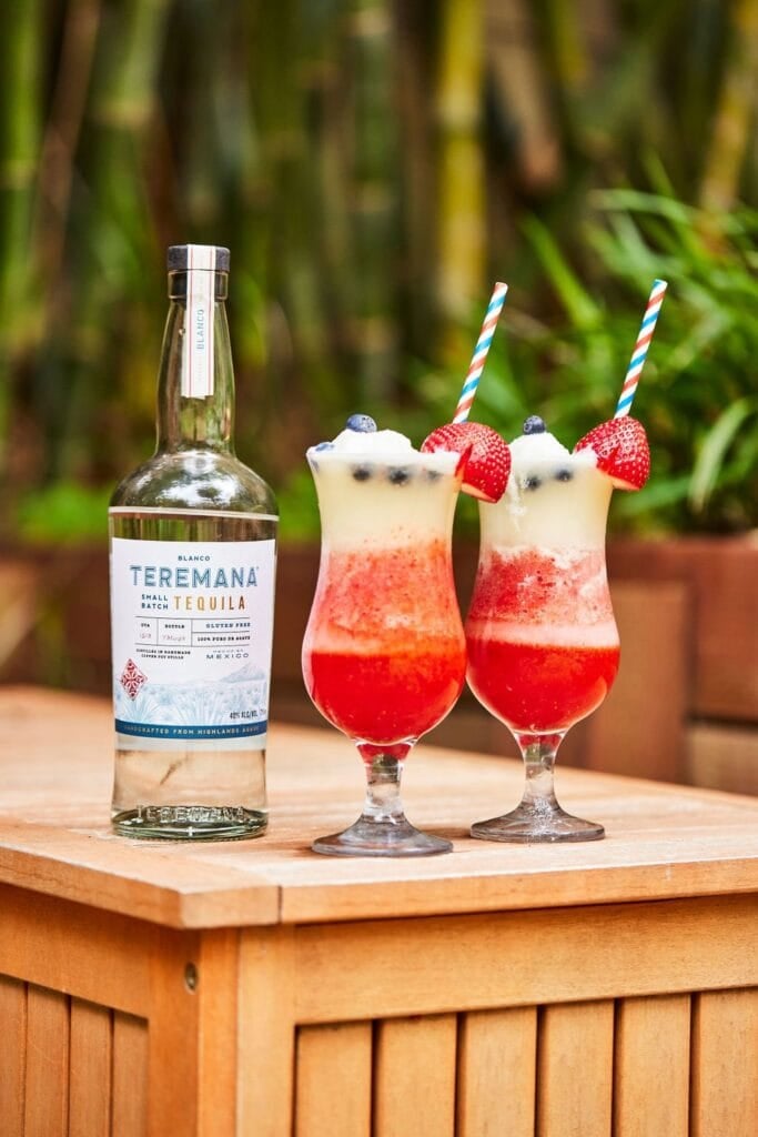 Teremana tequila bottle and cocktails