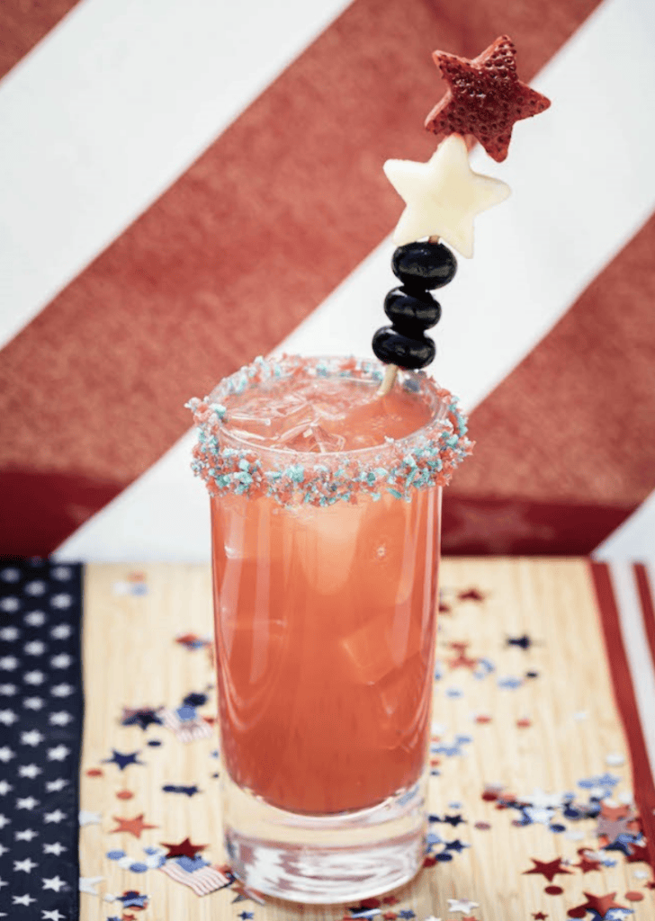 cocktail with red white and blue