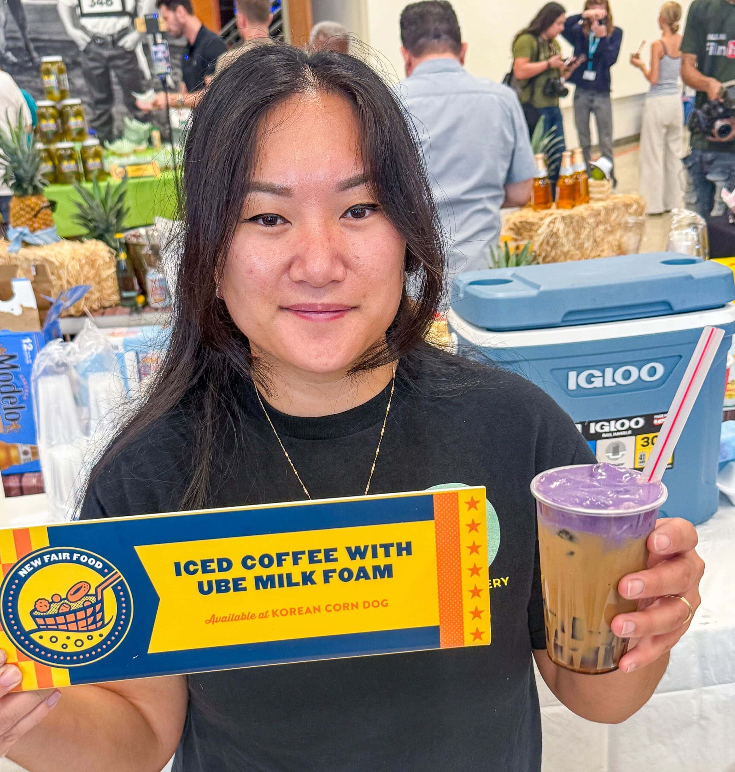 iced coffee at Korean Corn Dog booth
