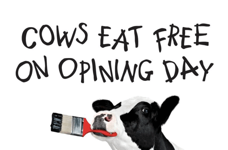Cows eat free graphic