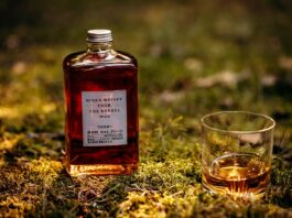 Nikka whiskey bottle outside