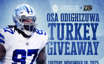 Dallas Cowboys Osa Odighizuwa Holds Turkey Giveaway in Duncanville Odighizuwa turkey giveaway in Duncanville