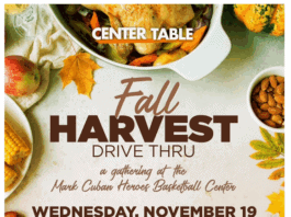 CENTER TABLE FALL HARVEST TO PROVIDE THANKSGIVING MEALS FOR 3,000 NORTH TEXANS ON WEDNESDAY, NOV. 19