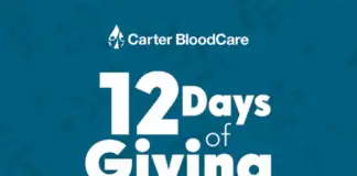Pro football memorabilia up for grabs in Carter BloodCare holiday drawing 12 daysof giving logo