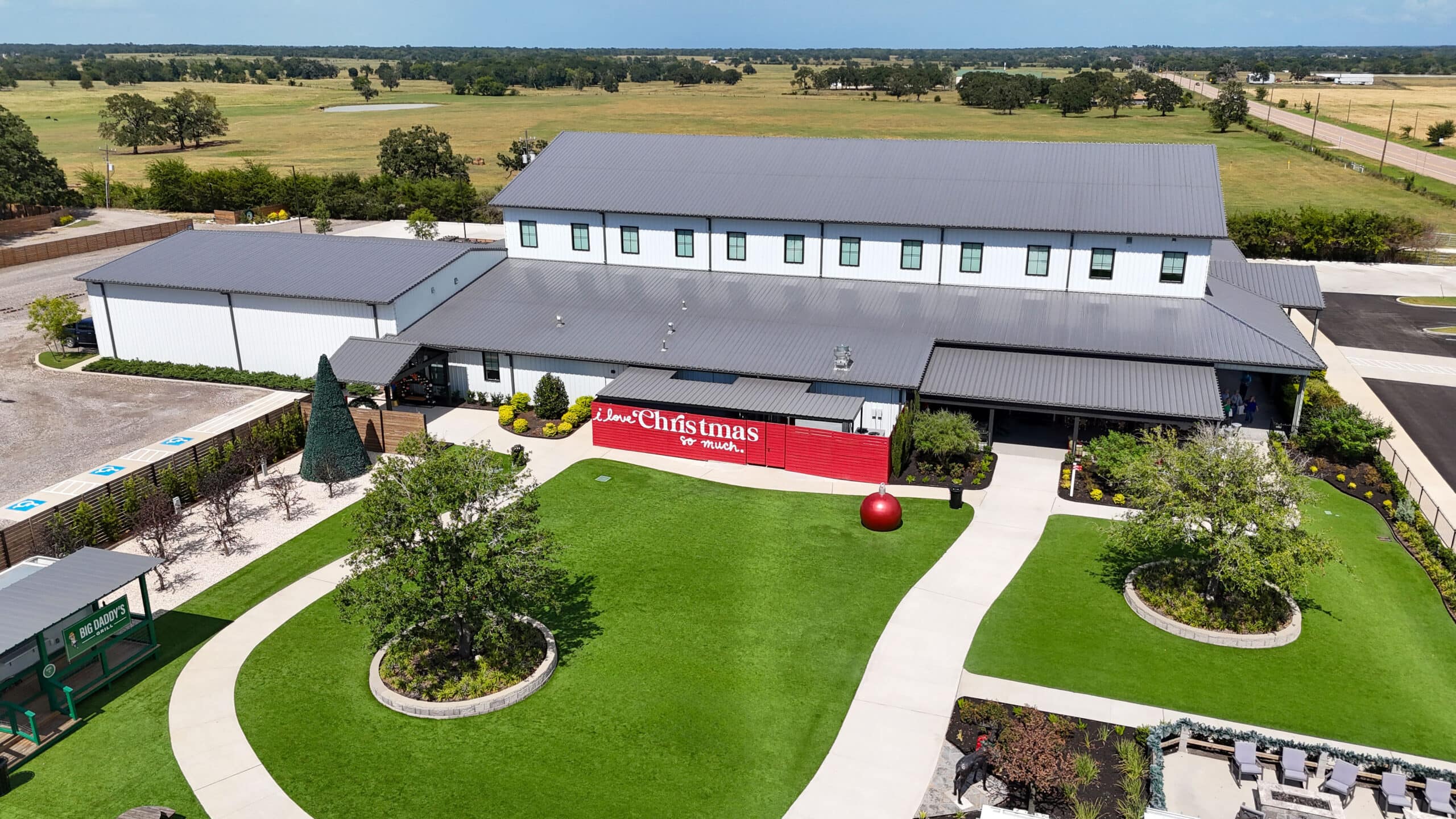 Aerial view of store