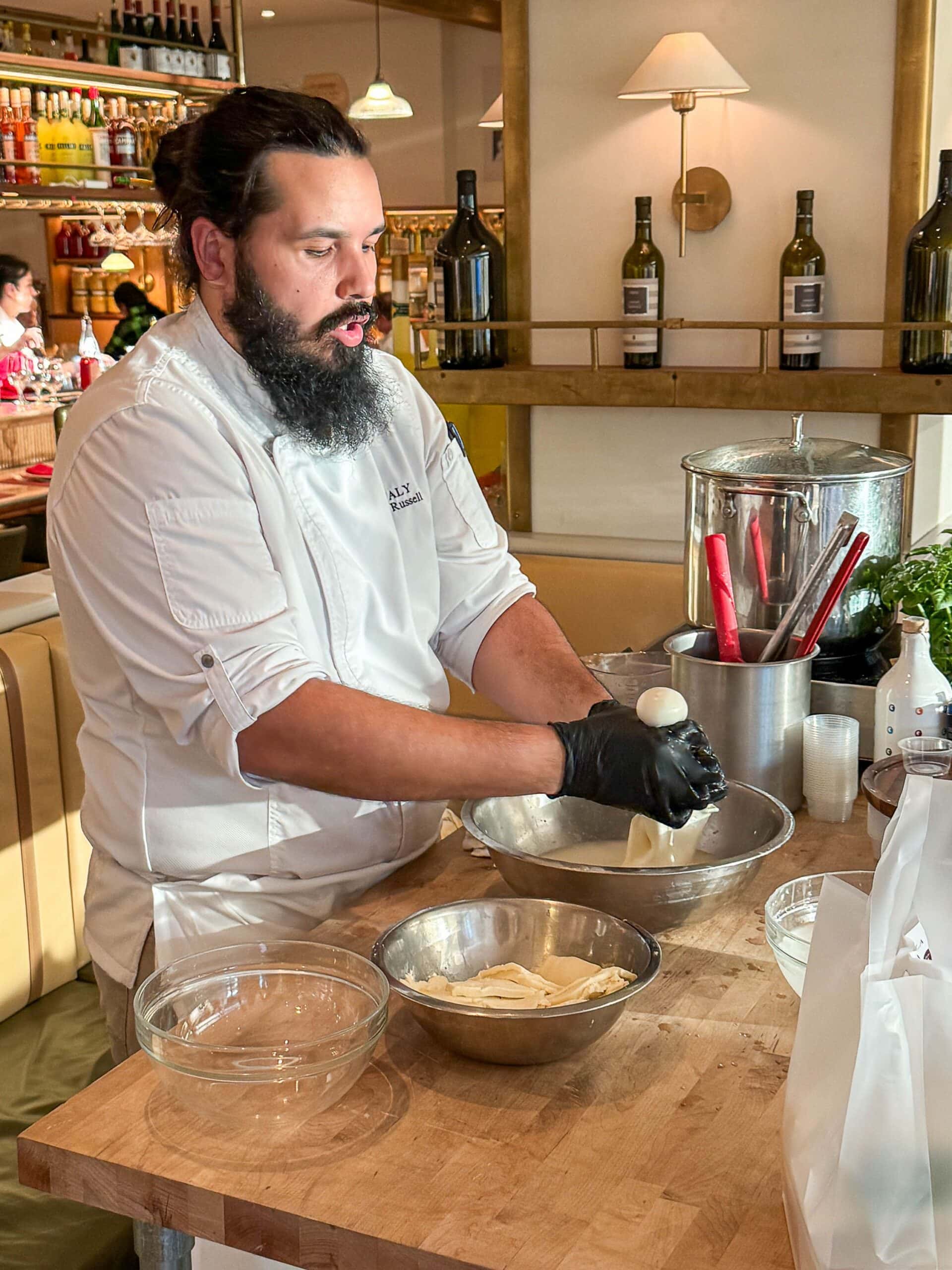 Eataly Pizza Fest mozarello maker