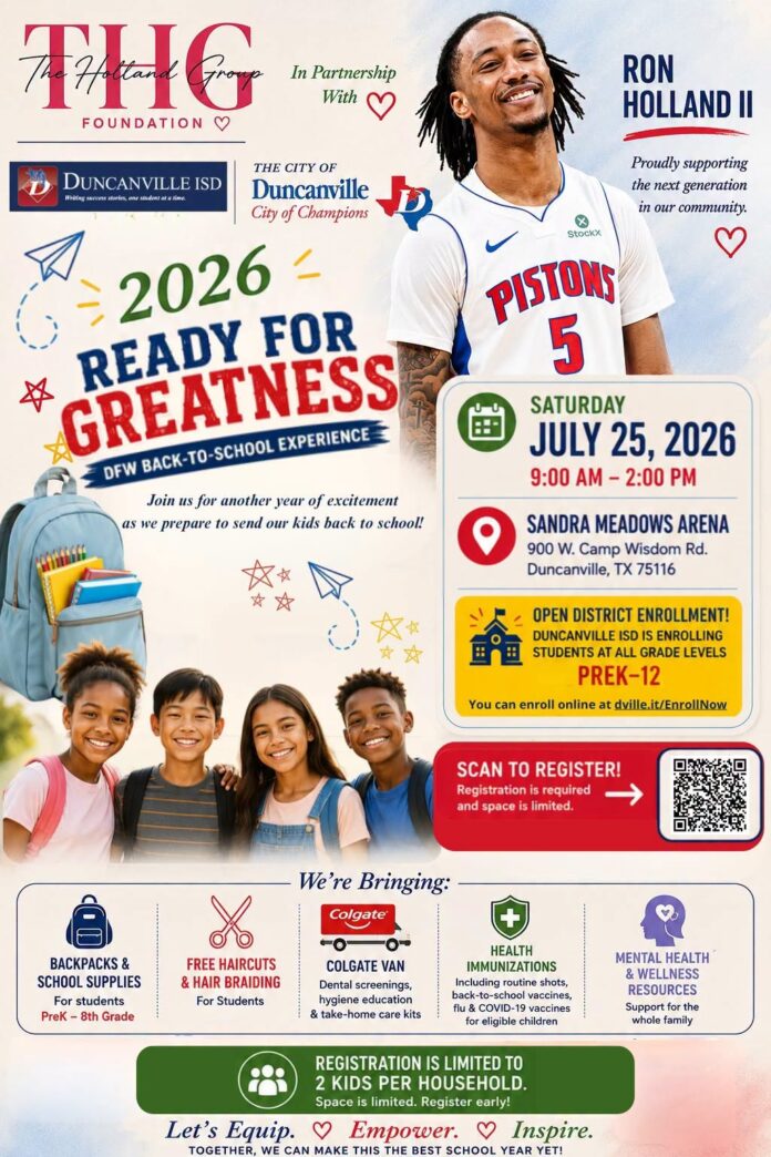duncanville NBA star Ron Holland Duncanvile NBA star hosts back to school event
